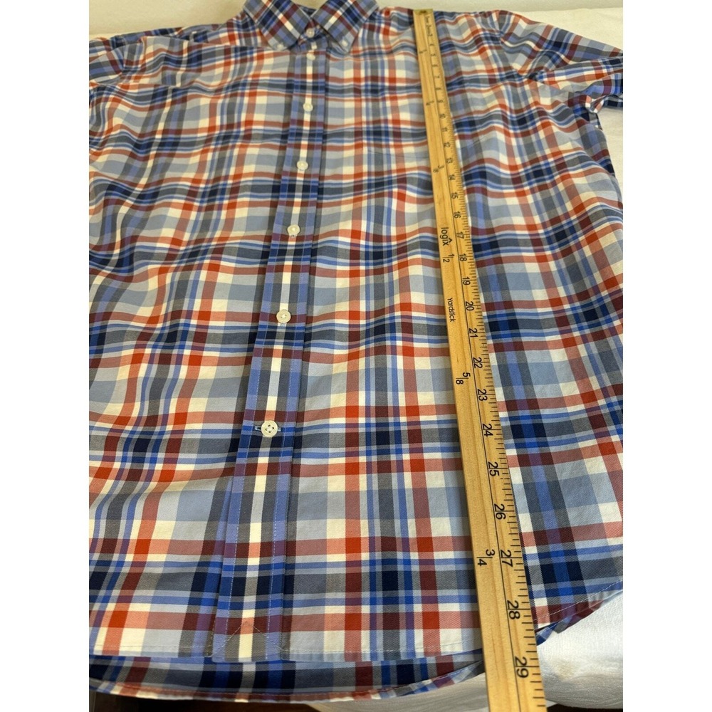 Lands' End Mens Traditional Fit Plaid Button‎ Down Long Sleeve Shirt Large - Picture 4 of 6